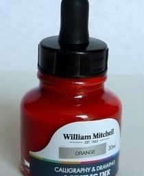 William Mitchell Orange Acrylic Calligraphy Ink 30ml 1