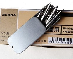 Zebra G Pen 10 nibs in FREE nib tin