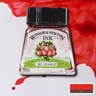 winsor and newton drawing ink scarlet