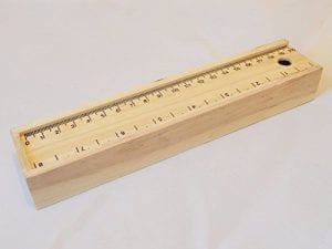 Wooden Pencil Case with Sliding Ruler Cover - Blots Pen & Ink Supplies