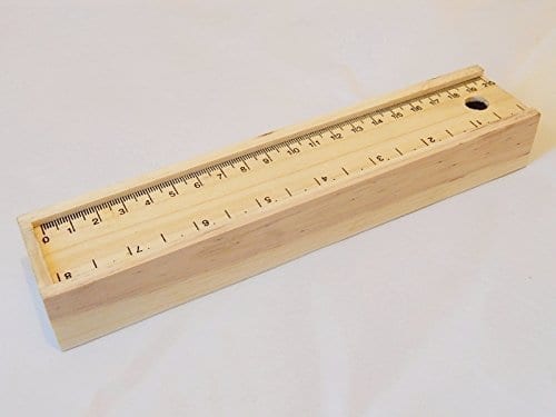 Wooden Pencil Case with Sliding Ruler Cover - Blots Pen & Ink Supplies