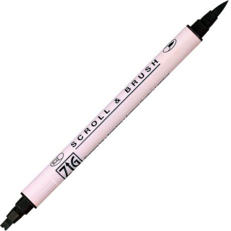 zig scroll brush pen black