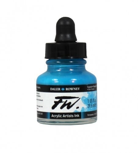 Daler Rowney FW Acrylic Artist Inks Turquoise - Blots Pen & Ink Supplies