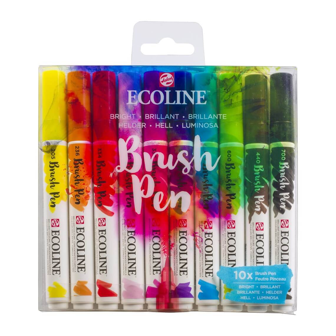 Ecoline Brush Pen Set of 10 Bright Blots Pen & Ink Supplies