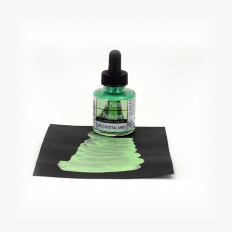 dr ph martins iridescent calligraphy Crystal Mint sample