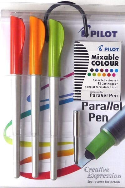 Pack of 12 Pilot Parallel Colour Ink Cartridges - Blots Pen & Ink